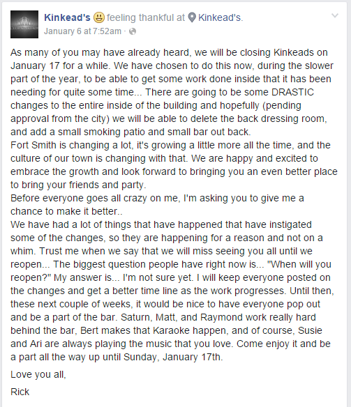 kinkeads closing notice from rick