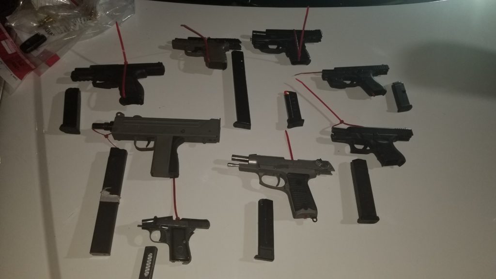 Guns seized from Atrium Way
