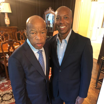 Fisk University President Dr. Kevin Rome, Sr. with the late U.S. Representative John Lewis (Source Facebook)