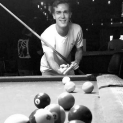 Caleb Collins playing billiards (Sorce Facebook)