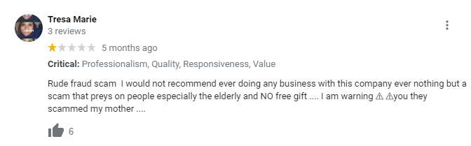 Rude fraud scam  I would not recommend ever doing any business with this company ever nothing but a scam that preys on people especially the elderly and NO free gift .... I am warning ⚠ ⚠you they scammed my mother ....