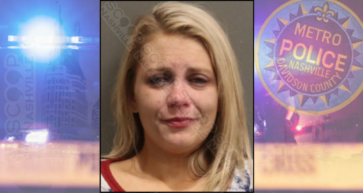 Tourist Madison Grubbs spits on ‘Nashville Six’ Officer Brenna Hosey, during drunken arrest