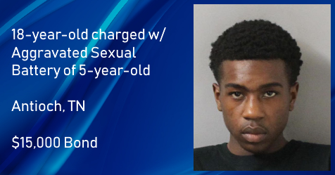 18-year-old Charged with Aggravated Sexual Battery of 5-year-old